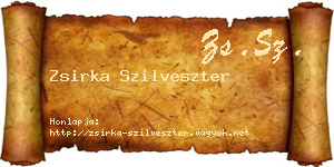 Zsirka Szilveszter névjegykártya